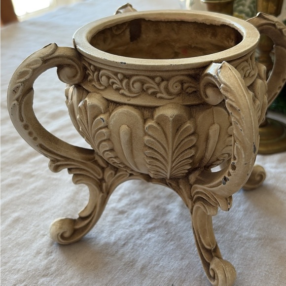 Ornate Cast Iron Decorative Planter Urn - Picture 3 of 5